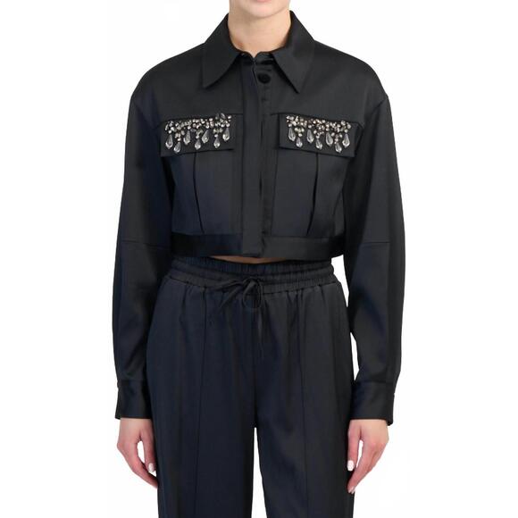 CINQ A SEPT Jackets & Blazers - NEW CINQ A SEPT layered gemstone damoni jacket in black